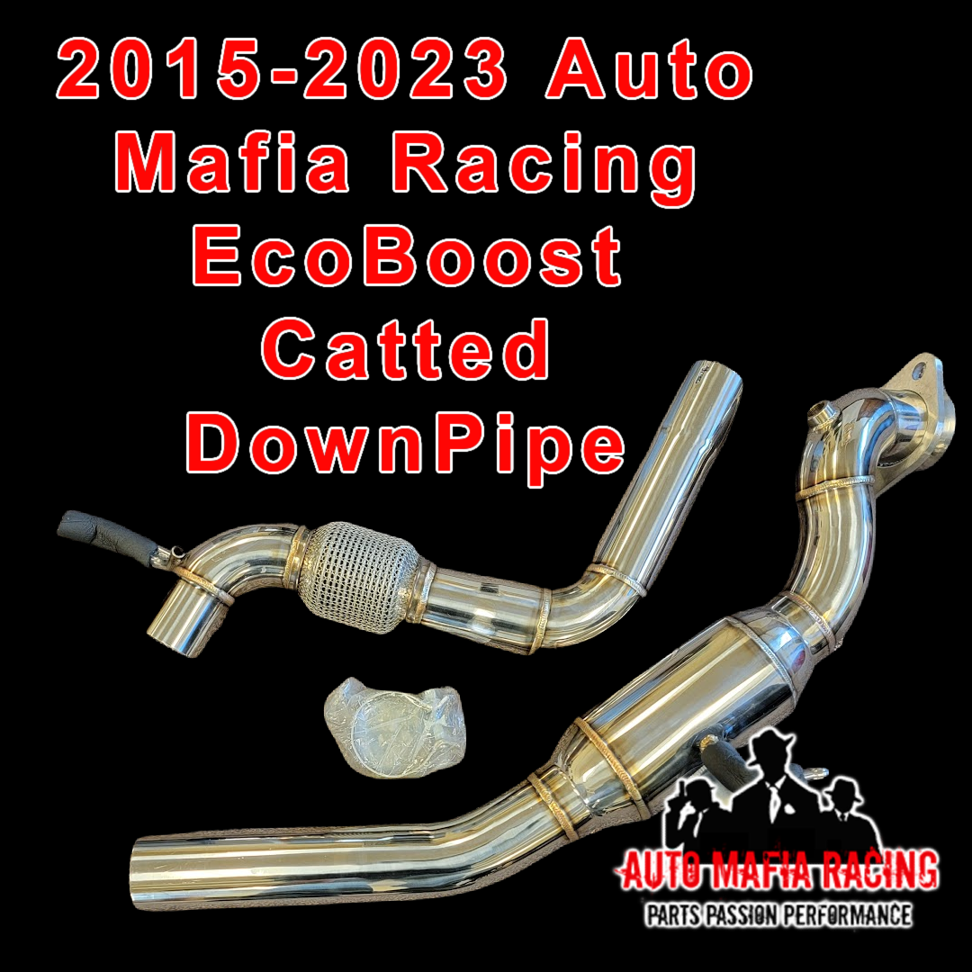 AMR Stainless Steel Catted DownPipe Mustang EcoBoost 2015-2023 *IN STOCK* - Striker Modified